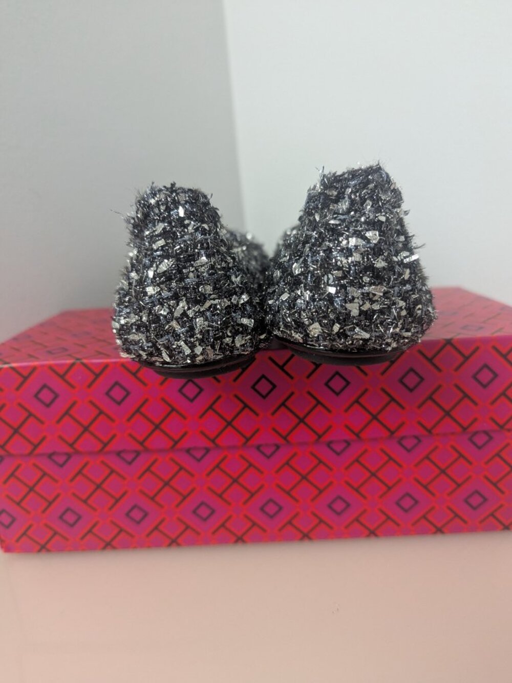 Tory Burch $348 LUREX SPARKLY BLINGY Minnie Ballet Travel Flats Tweed MANY SIZES - Picture 14 of 14